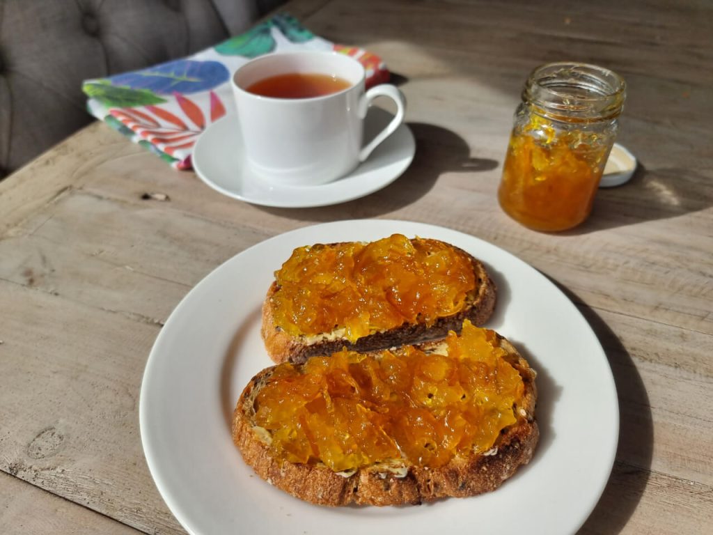 Kumquat marmalade on toast