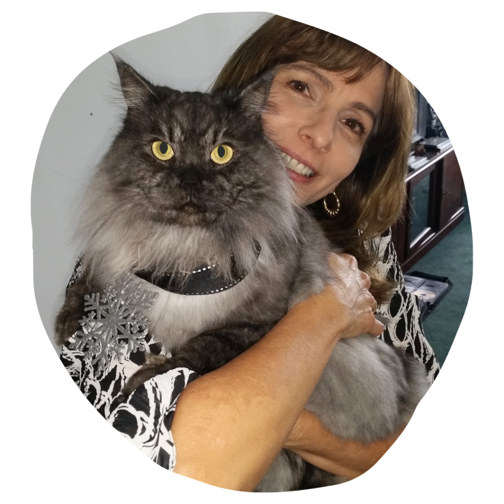 Maria and Rocket the cat