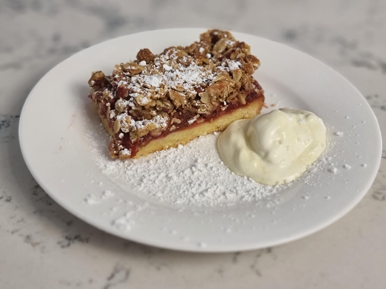Rhubarb Crumble Slice