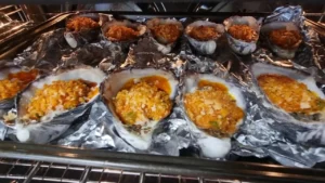 Nduja oysters under the grill