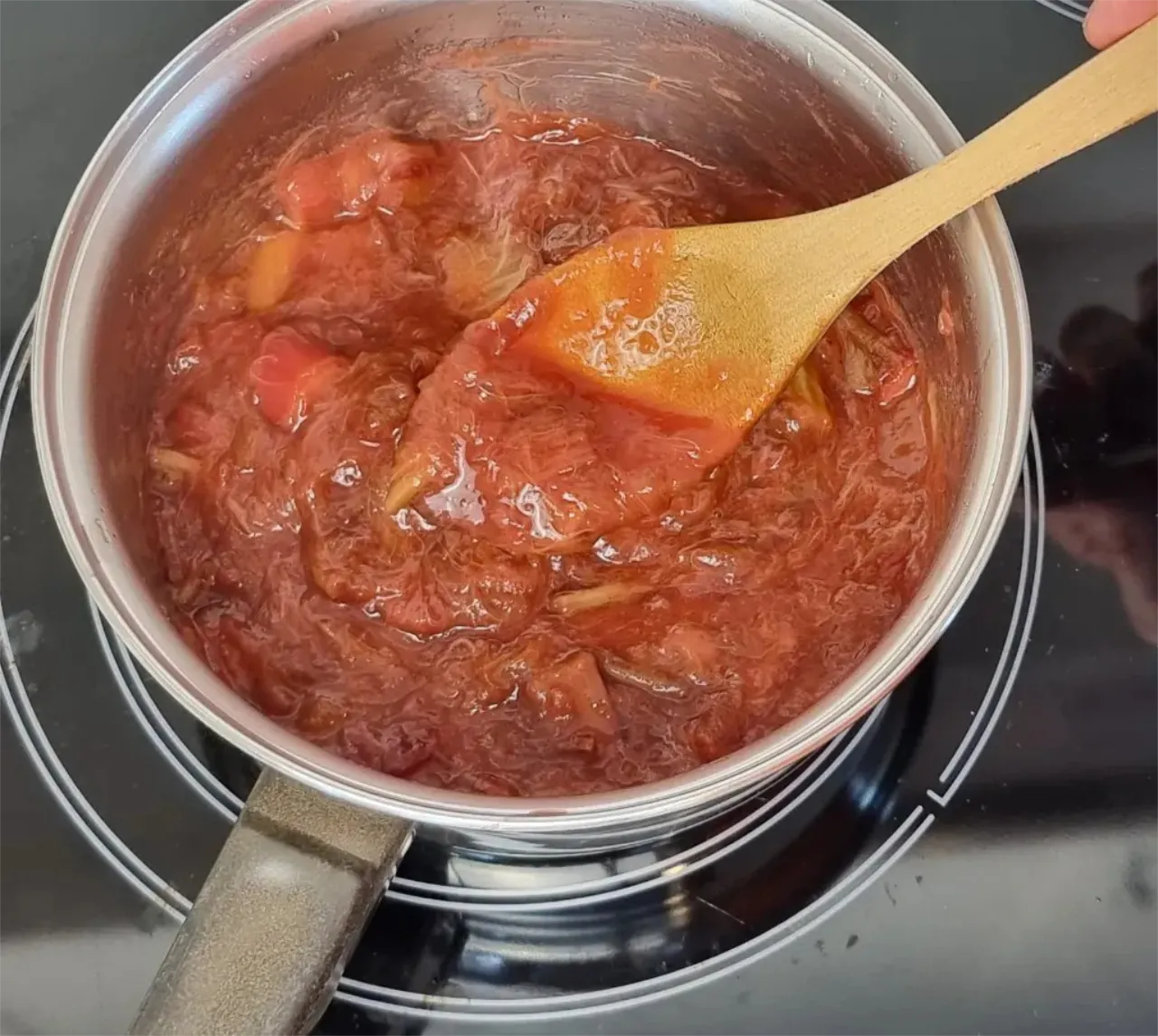 Simmer rhubarb until tender