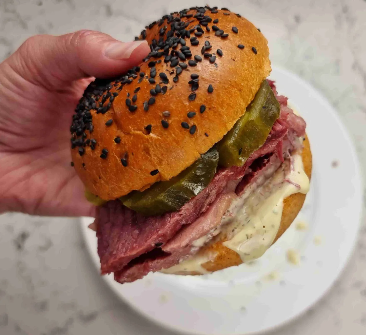 Silverside brioche bernaise burger